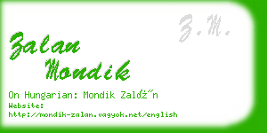 zalan mondik business card